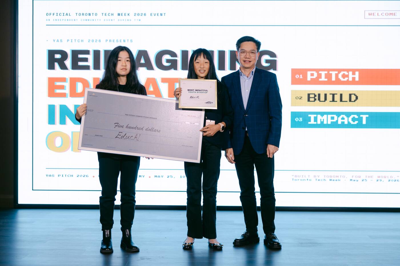 EduAI team receiving Most Impactful Youth Startup